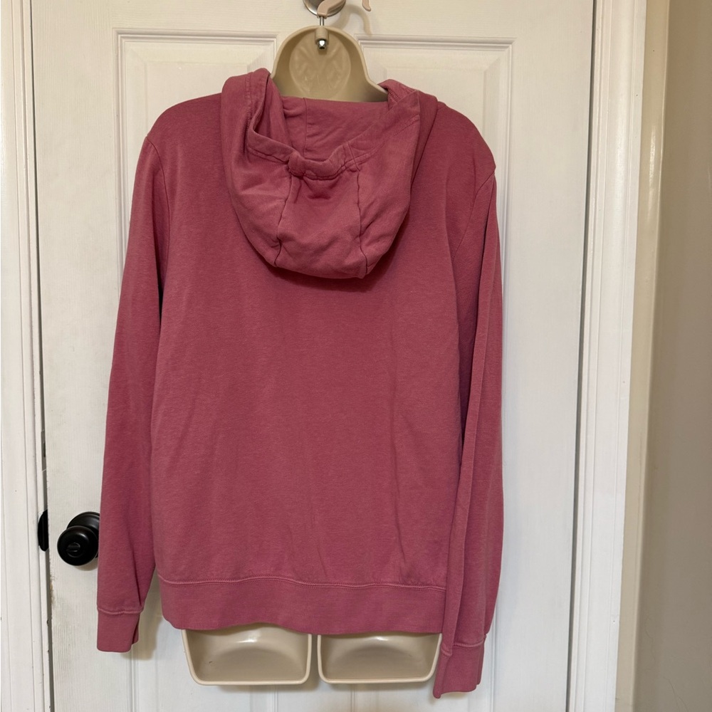Nike Funnel Neck Fleece Hoodie Dusty Pink Kangaroo Pocket Size M - Picture 3 of 9